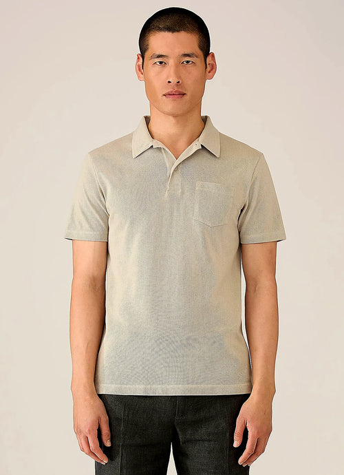 Ash mesh cotton polo shirt for men