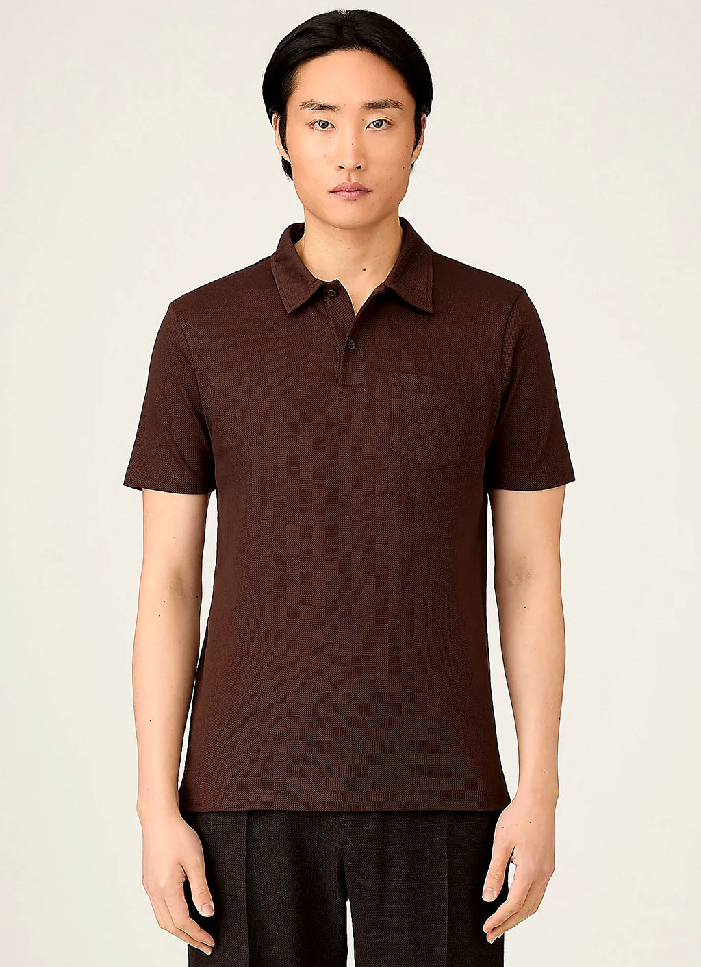 Bakelite mesh cotton polo shirt for men