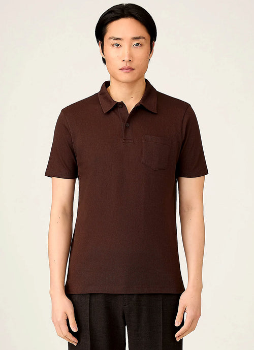 Bakelite mesh cotton polo shirt for men