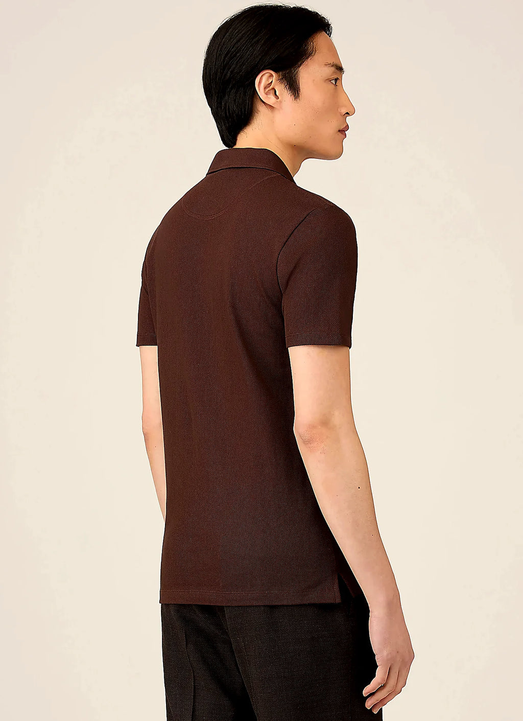 Men's mesh cotton polo shirt in Bakelite