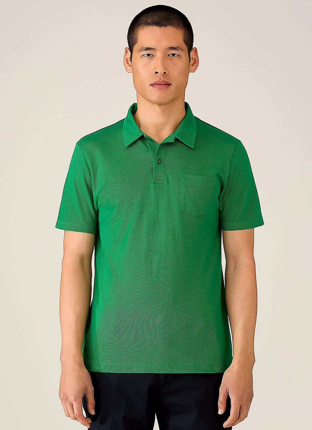 Bright Green mesh cotton polo shirt for men