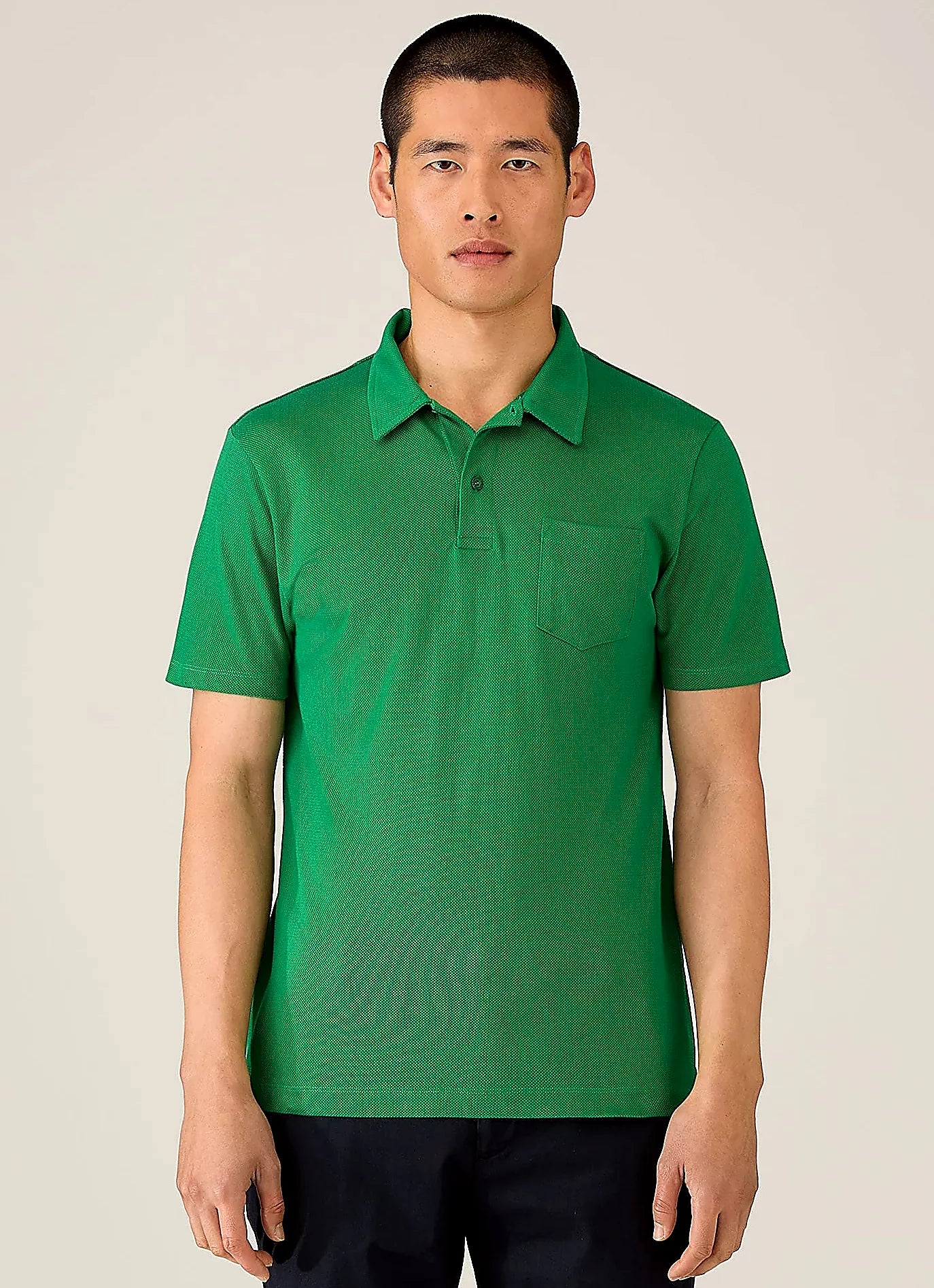 Bright Green mesh cotton polo shirt for men