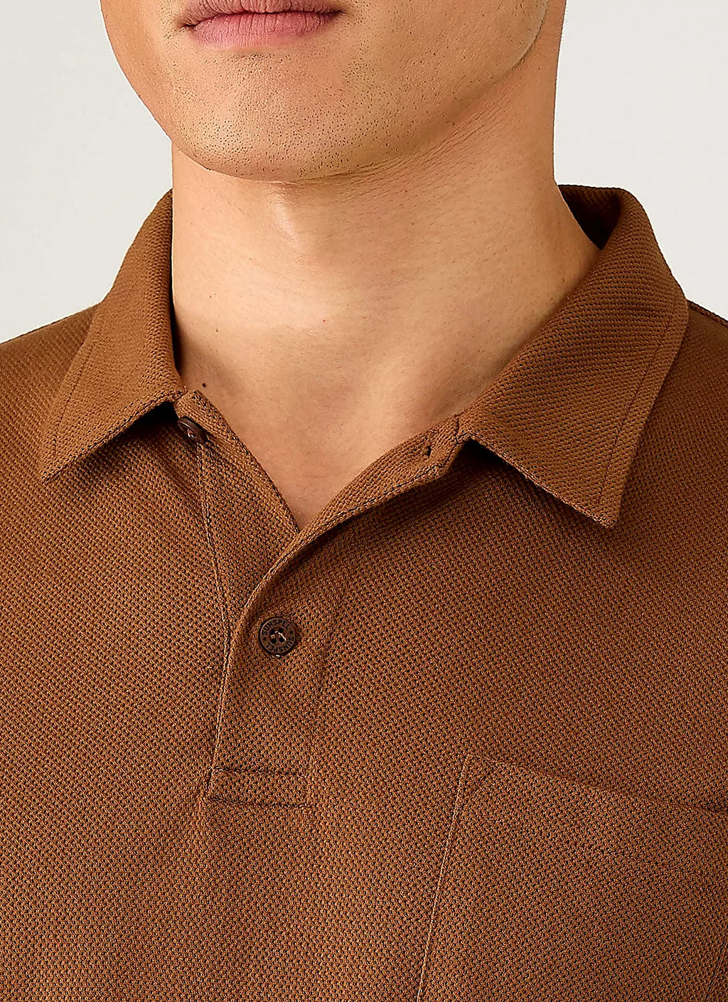 Bronze polo shirt for men, mesh cotton
