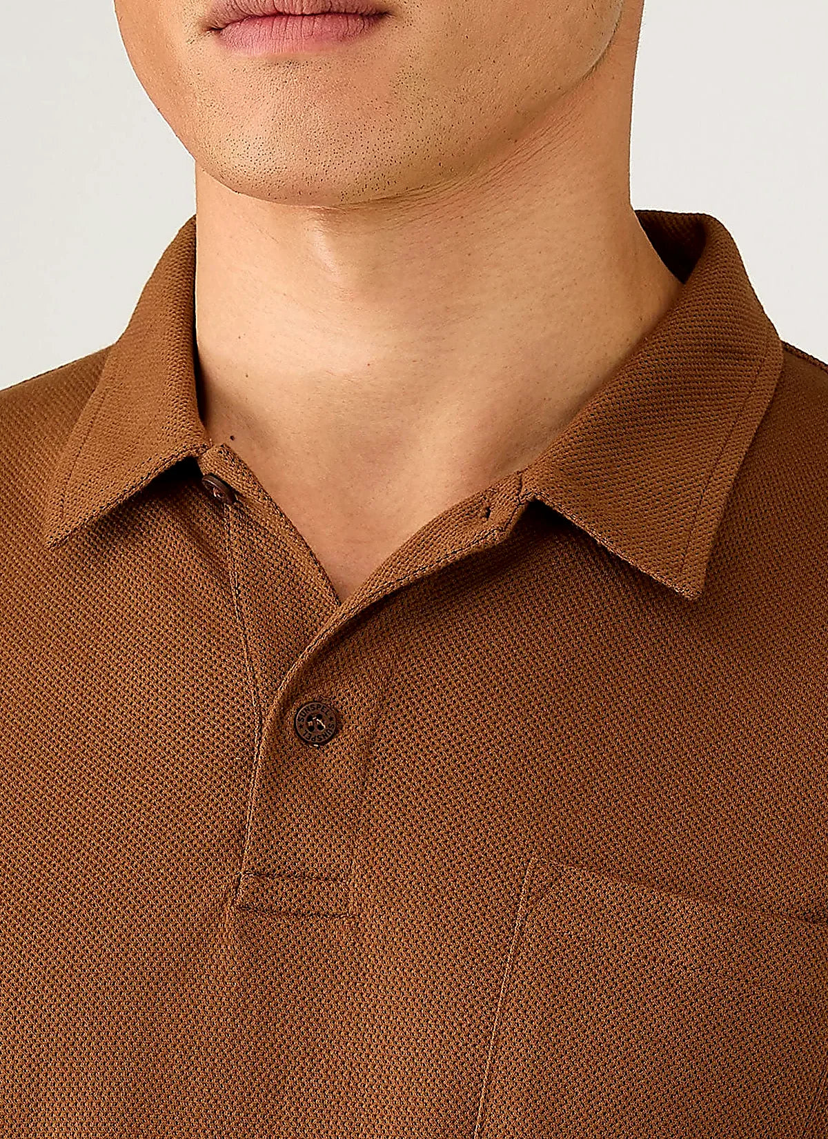 Bronze polo shirt for men, mesh cotton