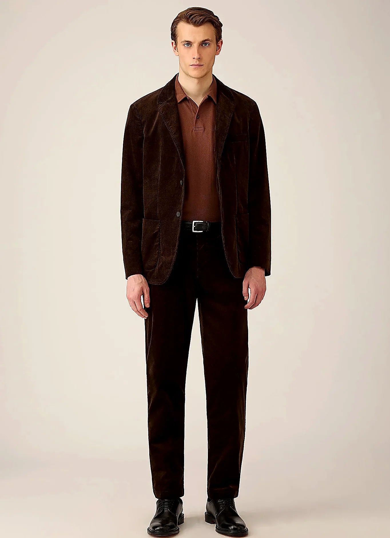 Chestnut polo shirt in mesh cotton, slim fit