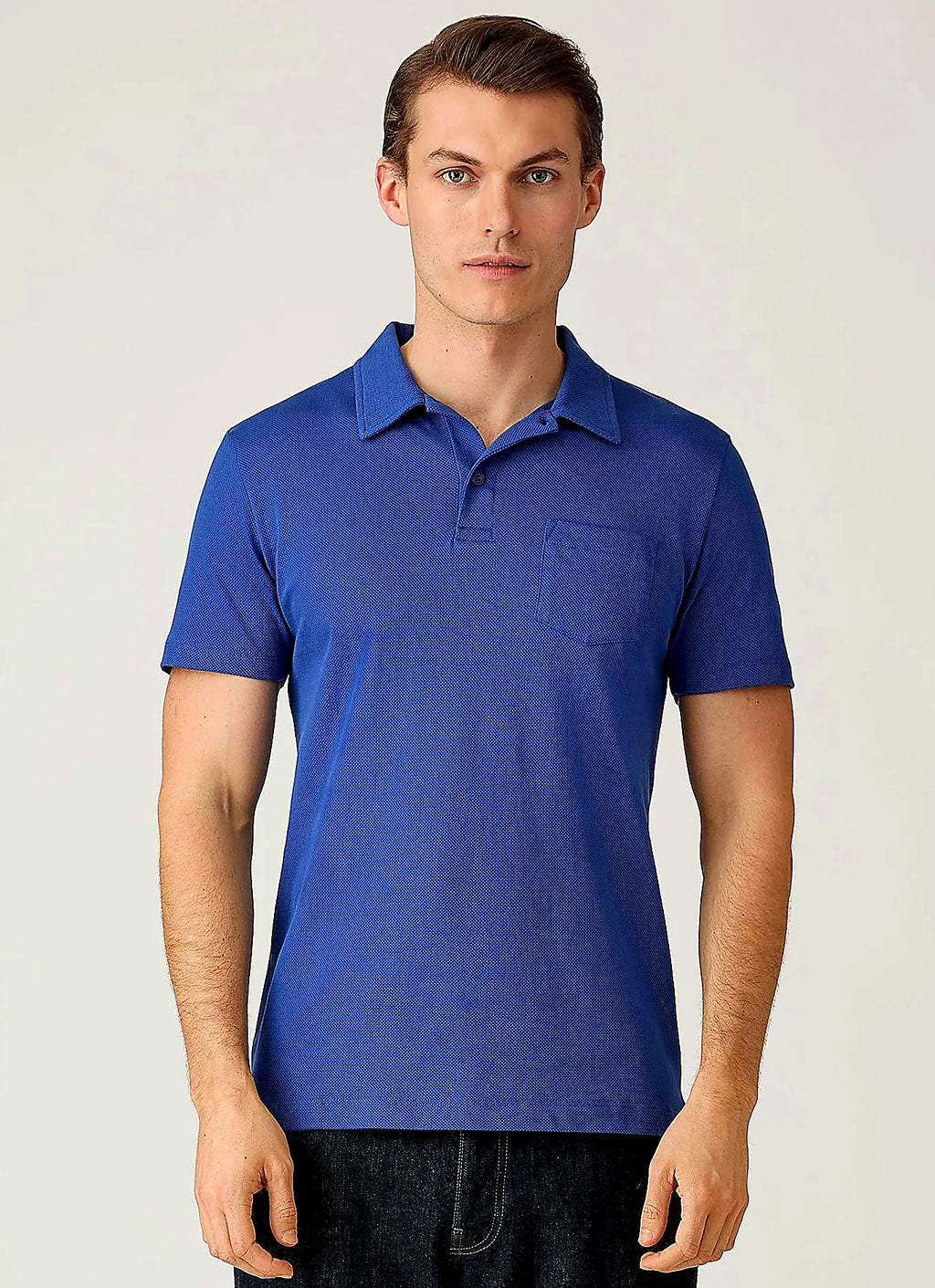 Clear Night mesh cotton polo shirt for men