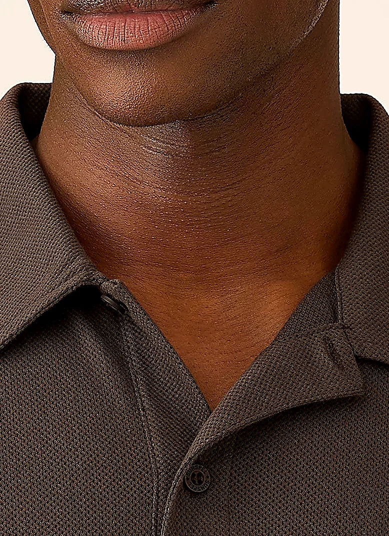 Dark Chocolate polo shirt for men, mesh cotton