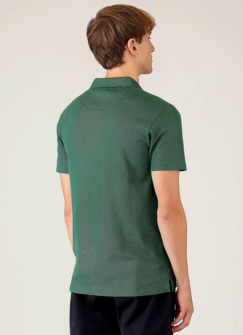 Men's mesh cotton polo shirt in Forest