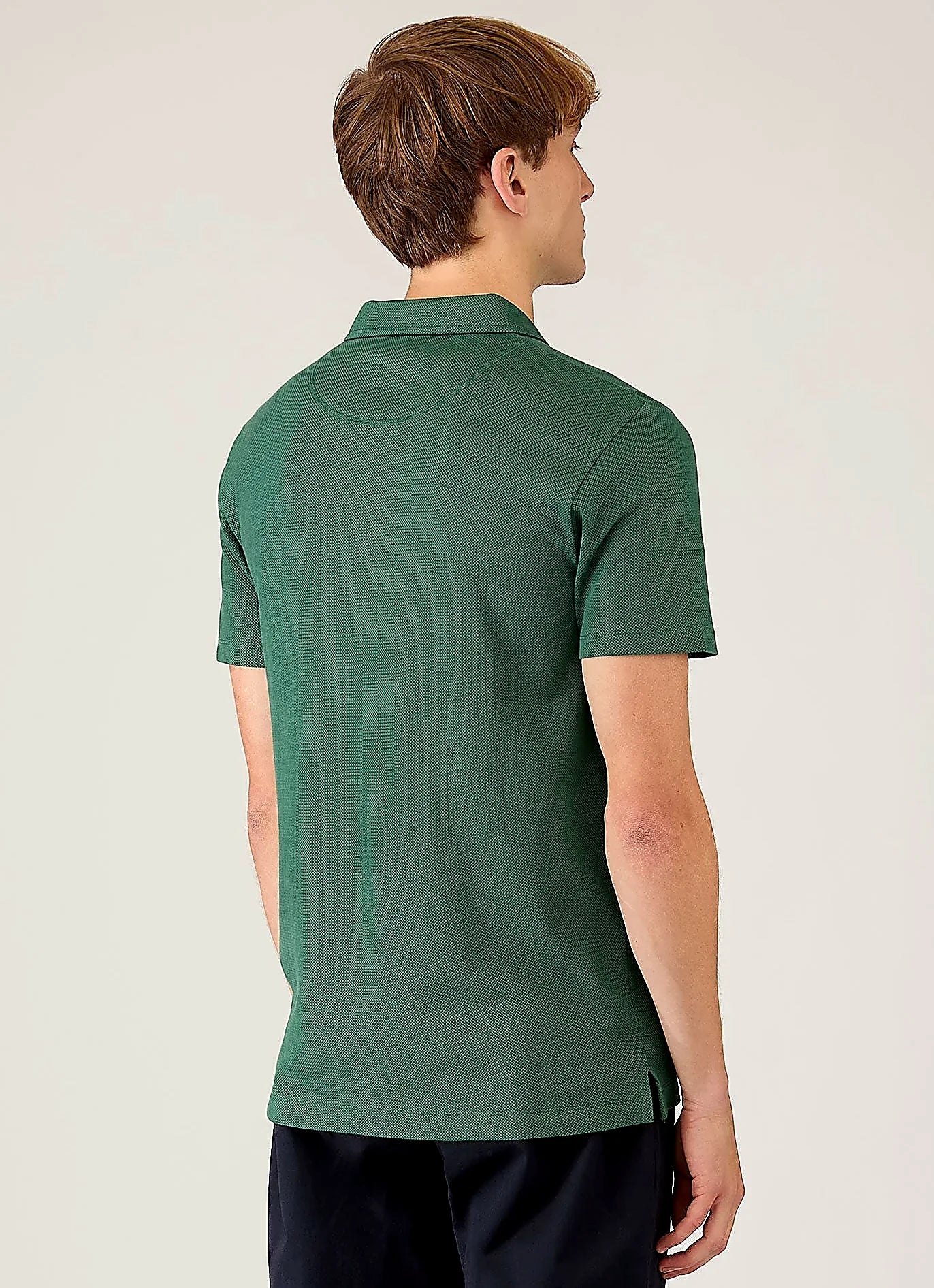 Men's mesh cotton polo shirt in Forest
