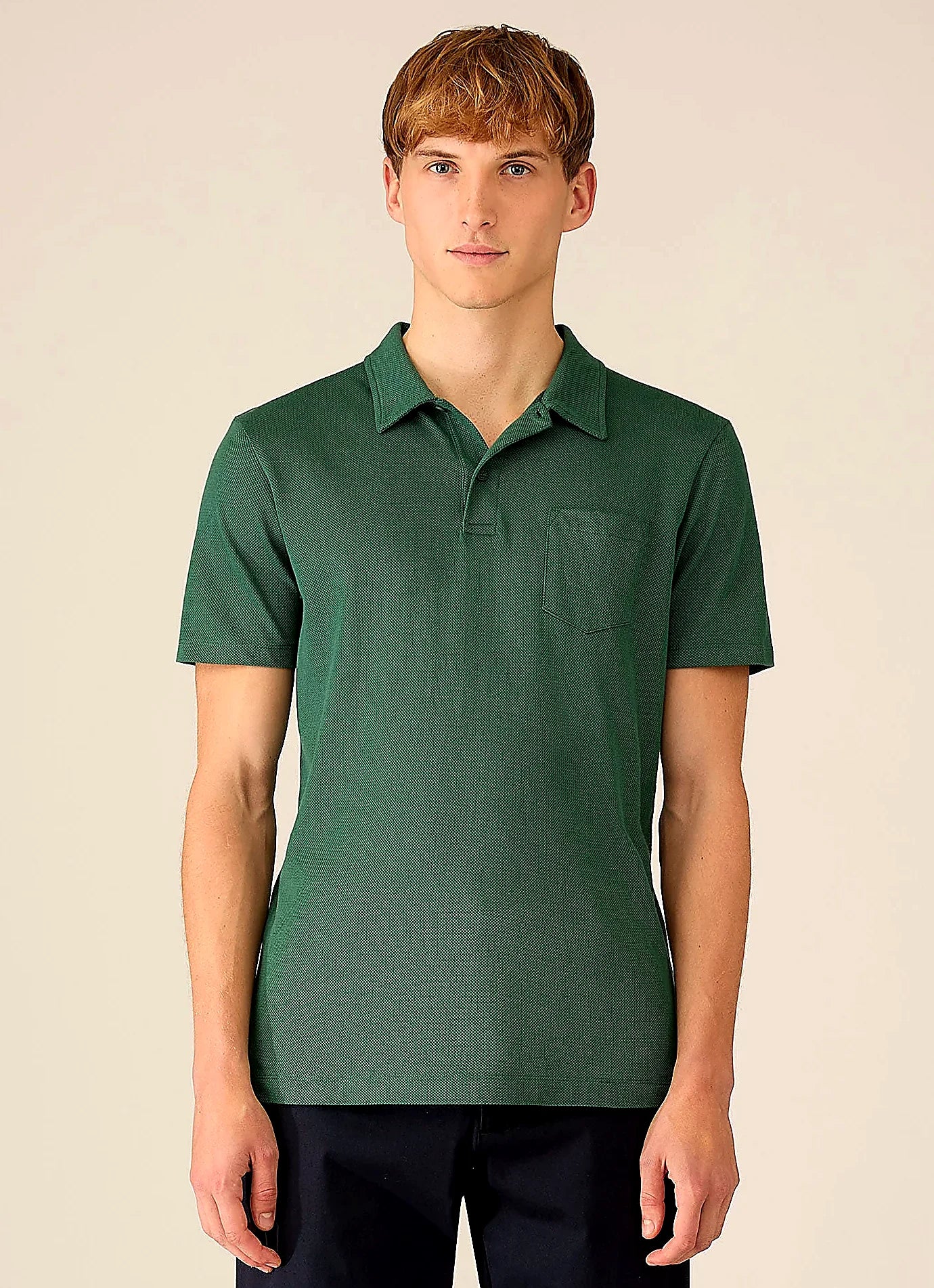 Forest mesh cotton polo shirt for men