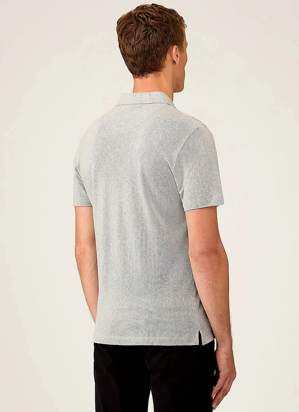 Men's mesh cotton polo shirt in Grey