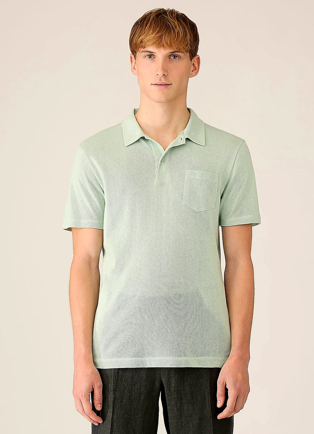 Laurel mesh cotton polo shirt for men