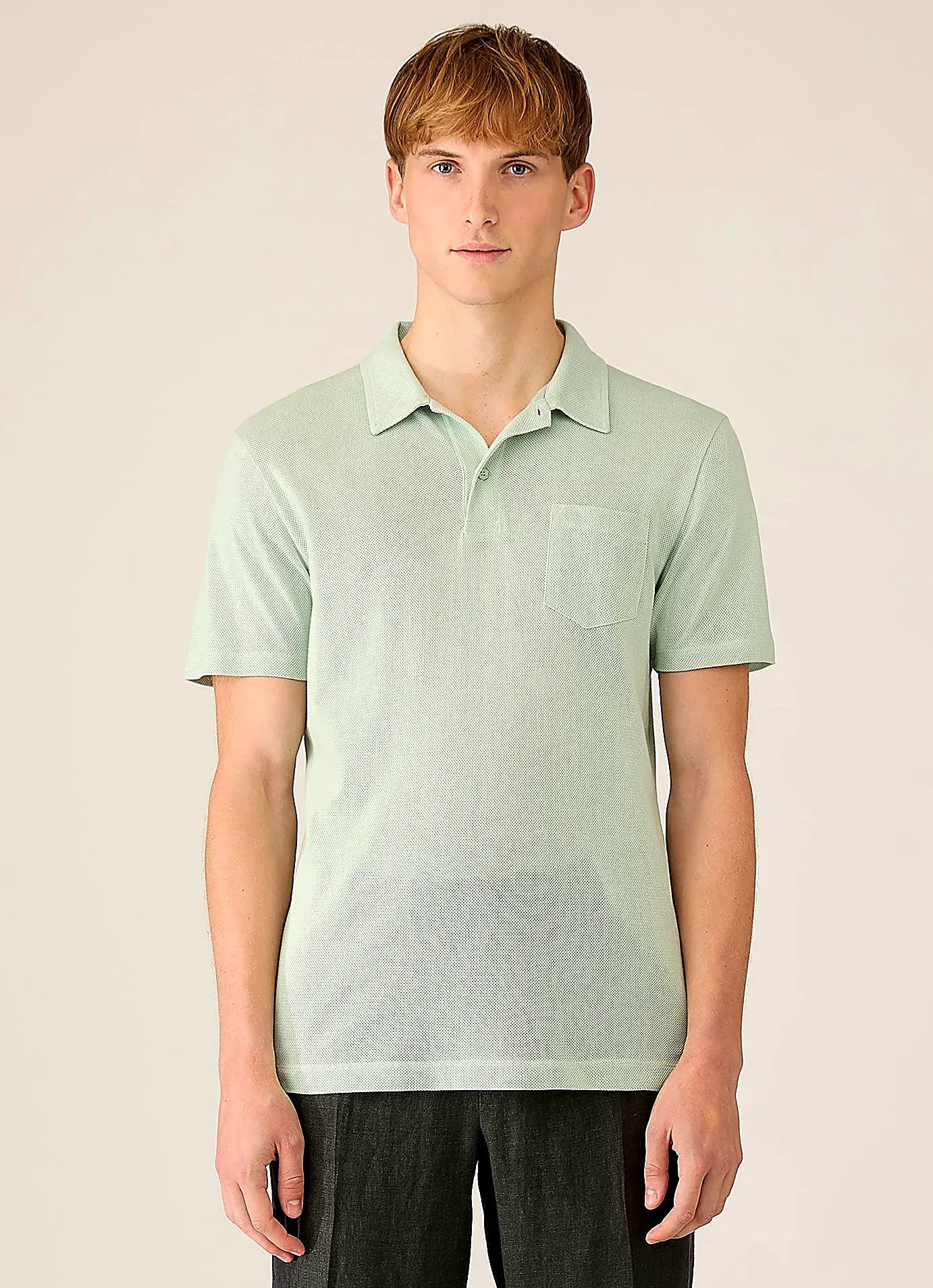 Laurel mesh cotton polo shirt for men