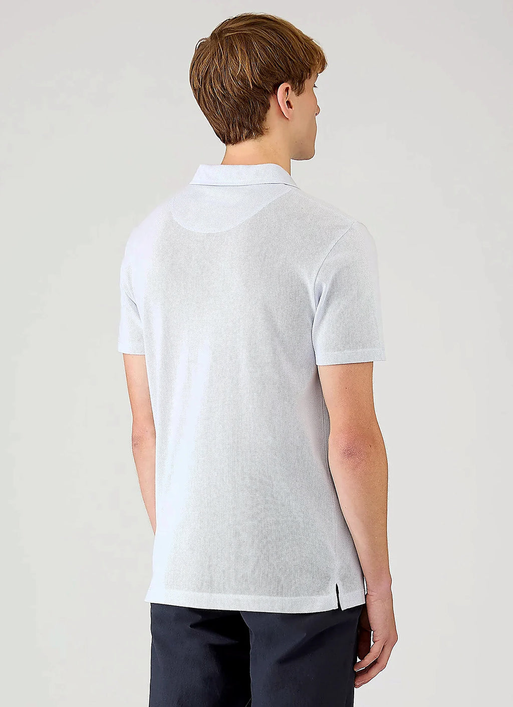 Men's mesh cotton polo shirt in Light Blue