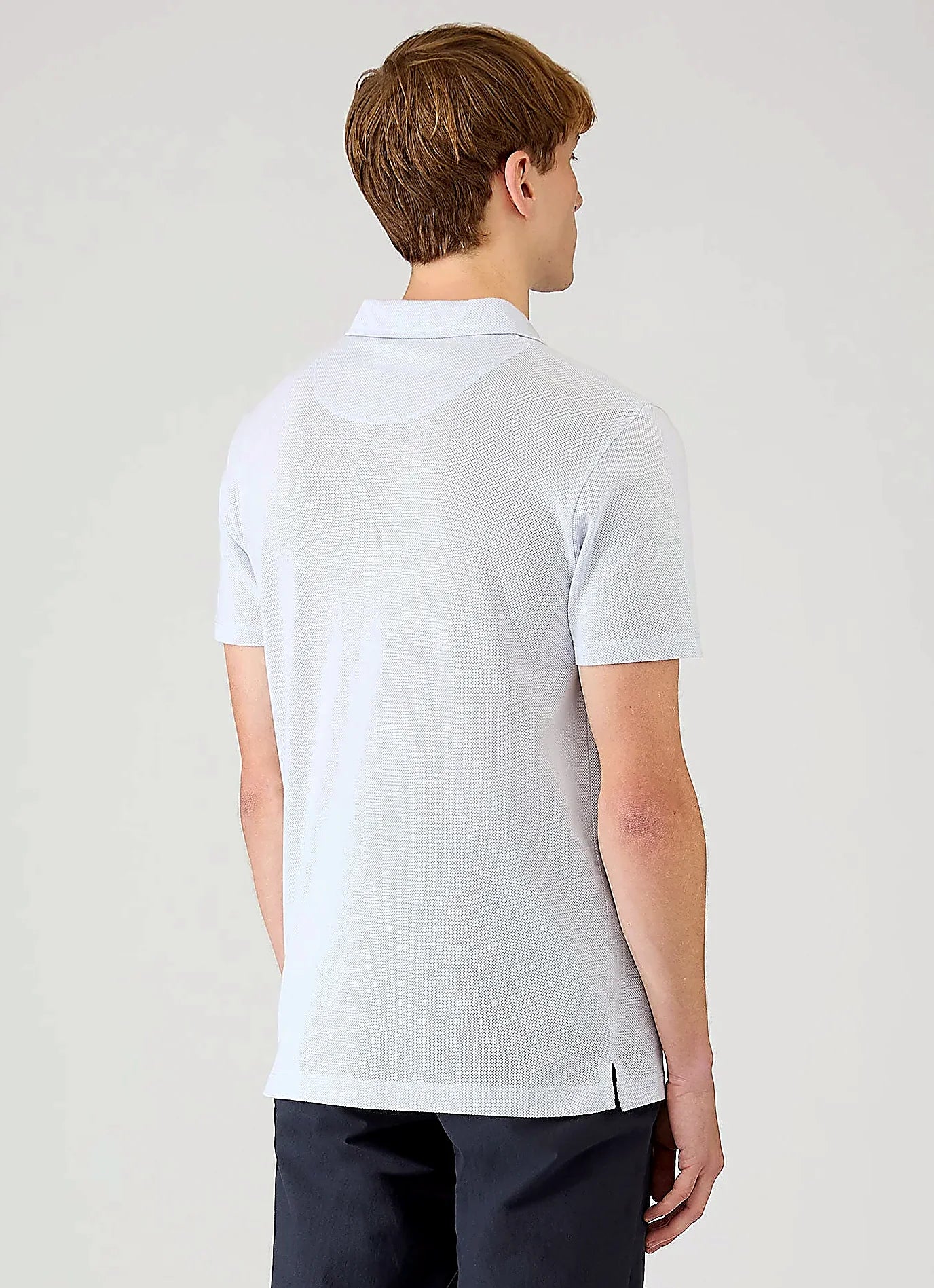 Men's mesh cotton polo shirt in Light Blue