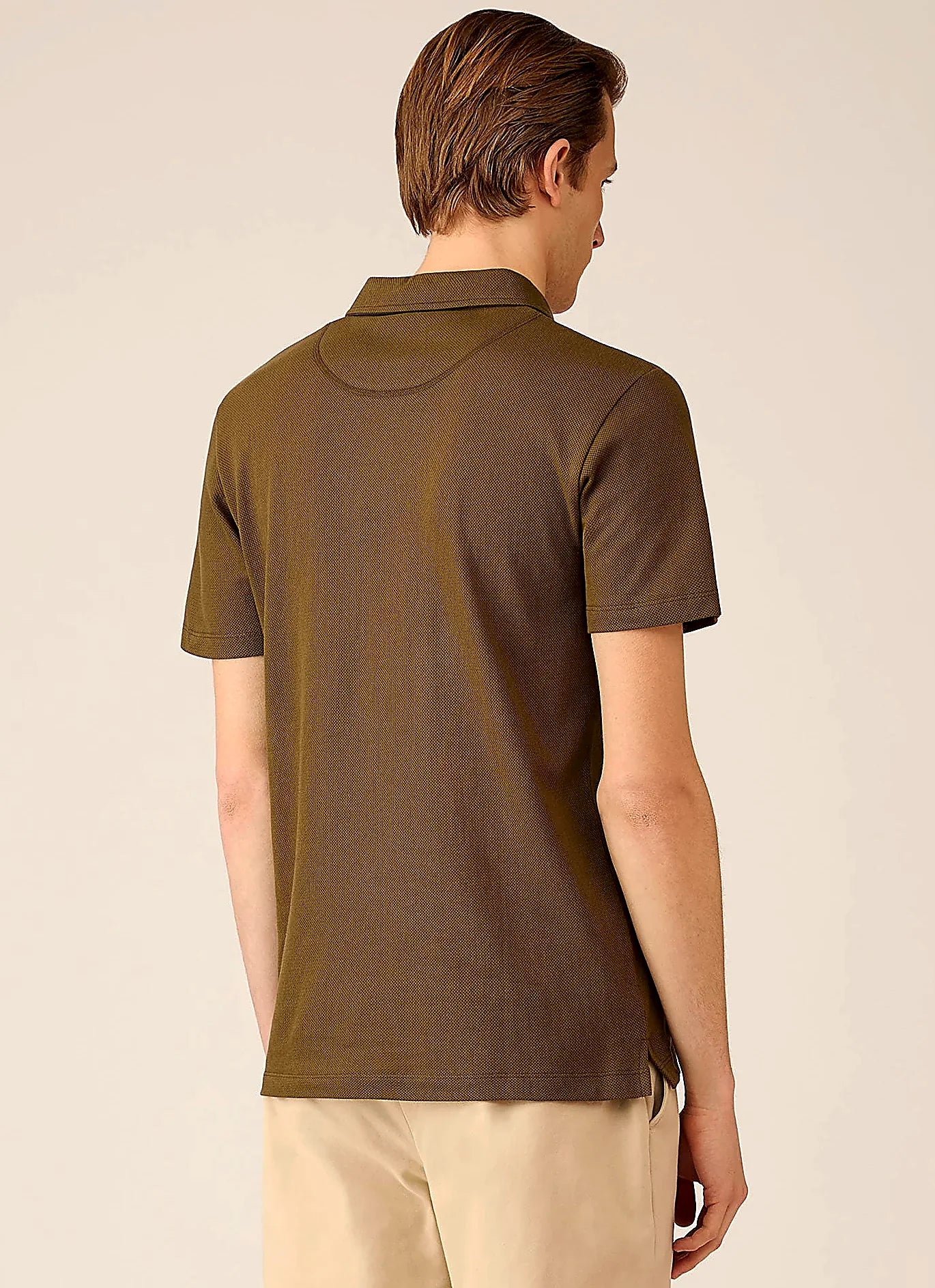 Men's mesh cotton polo shirt in Loden Green