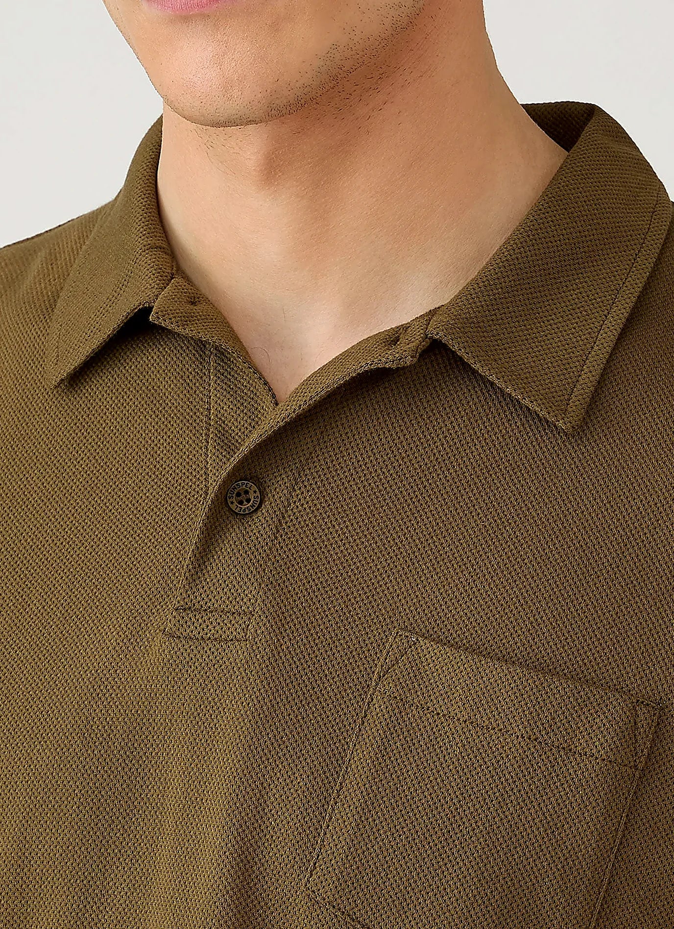 Loden Green polo shirt for men, mesh cotton