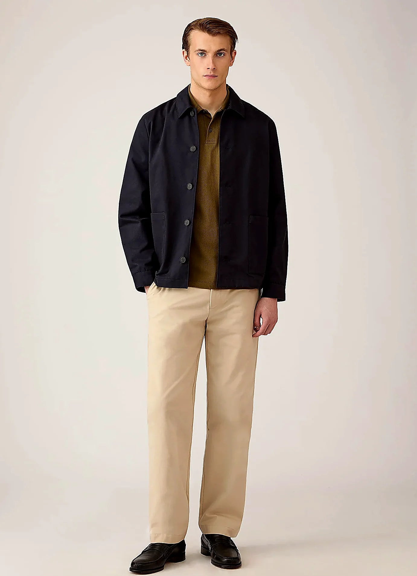 Loden Green polo shirt in mesh cotton, everyday wear