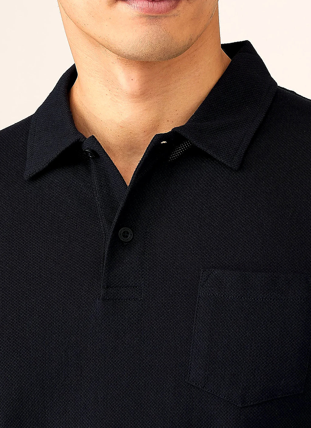 Midnight Navy polo shirt for men, mesh cotton