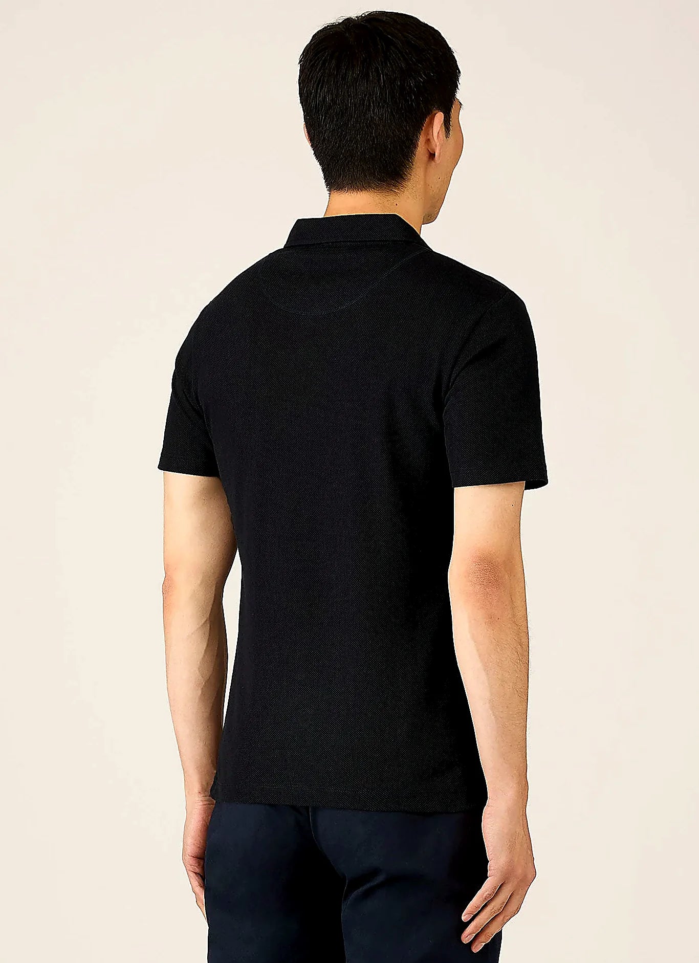 Men's mesh cotton polo shirt in Midnight Navy