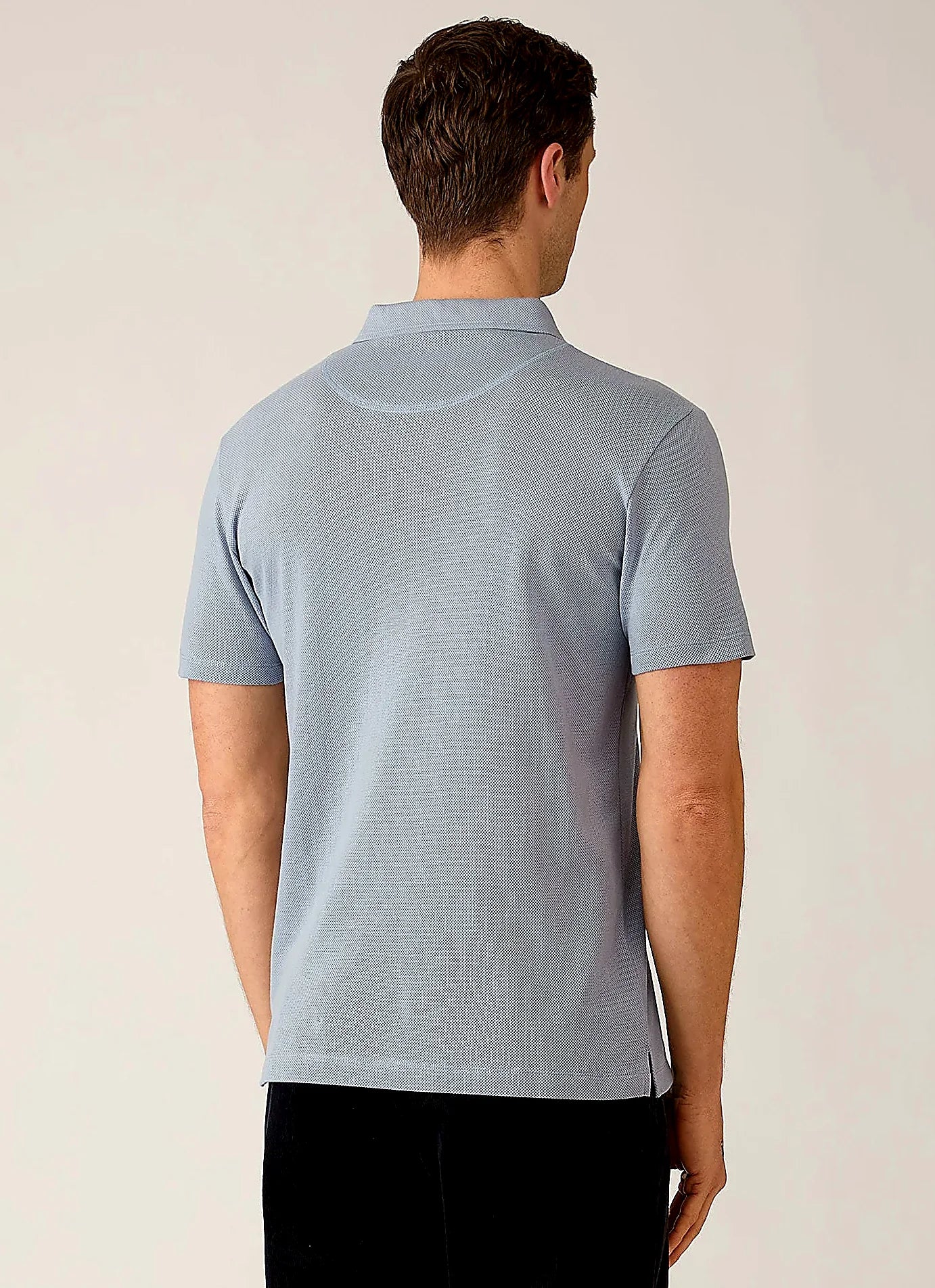 Men's mesh cotton polo shirt in Powder Blue