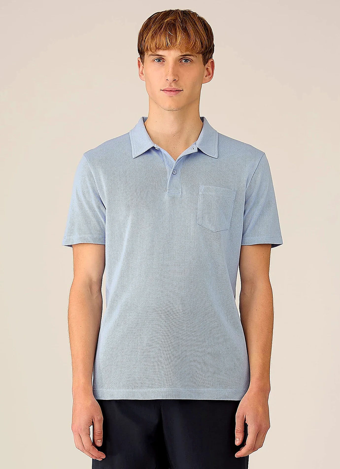 Sky mesh cotton polo shirt for men