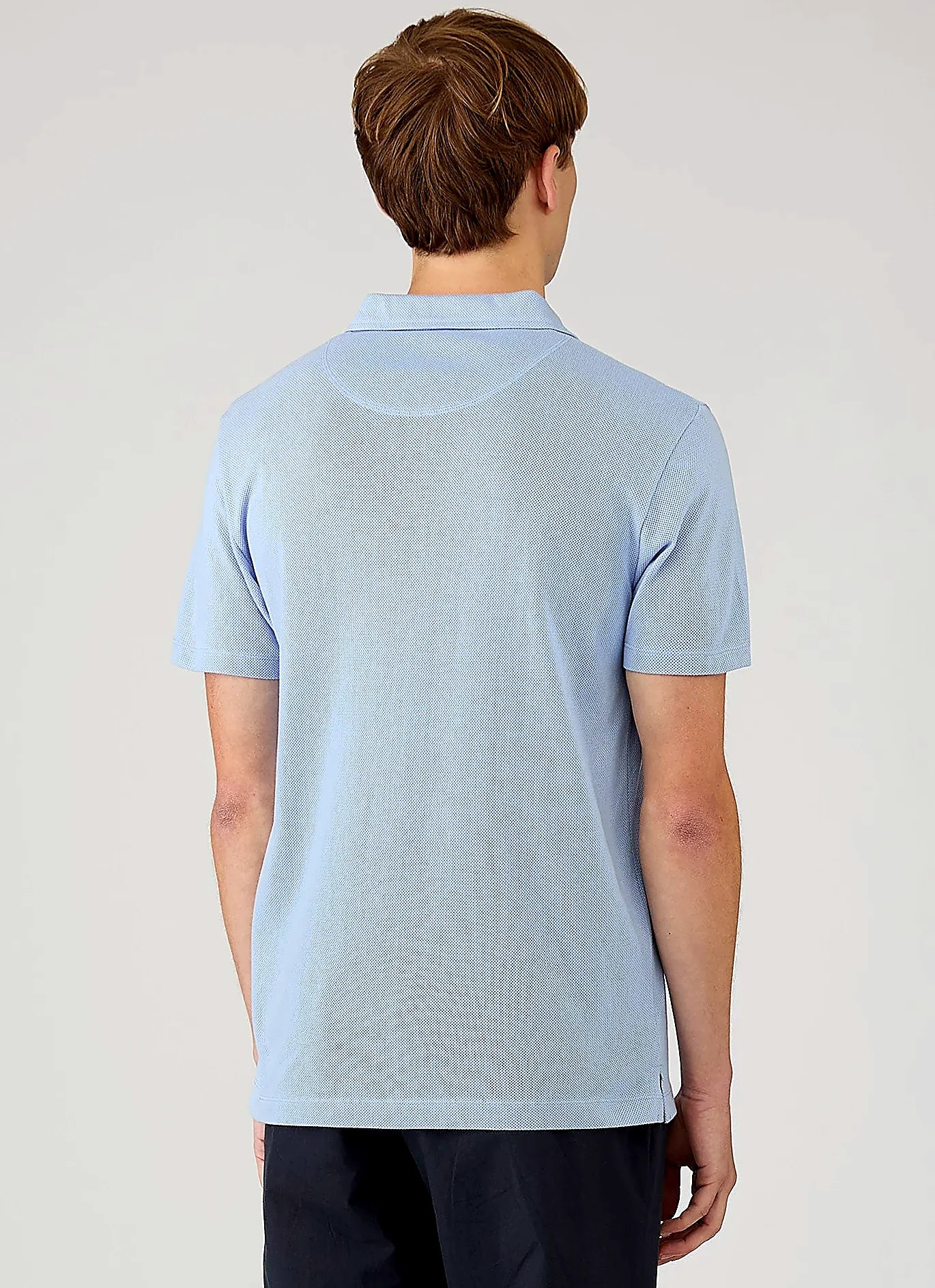 Men's mesh cotton polo shirt in Sky