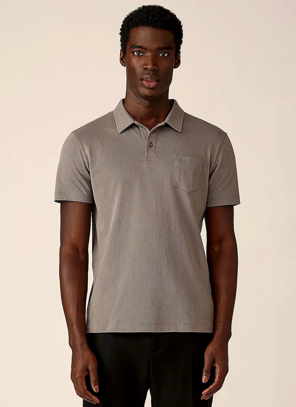 Smoke mesh cotton polo shirt for men