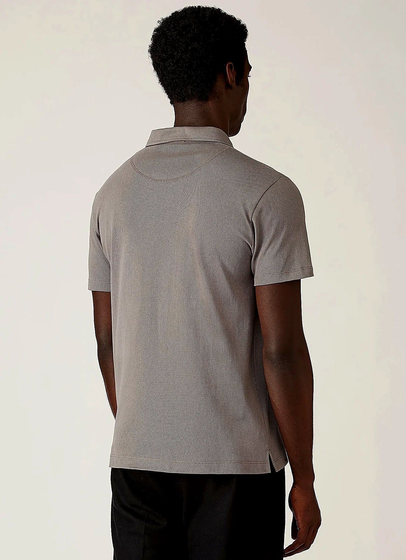 Men's mesh cotton polo shirt in Smoke