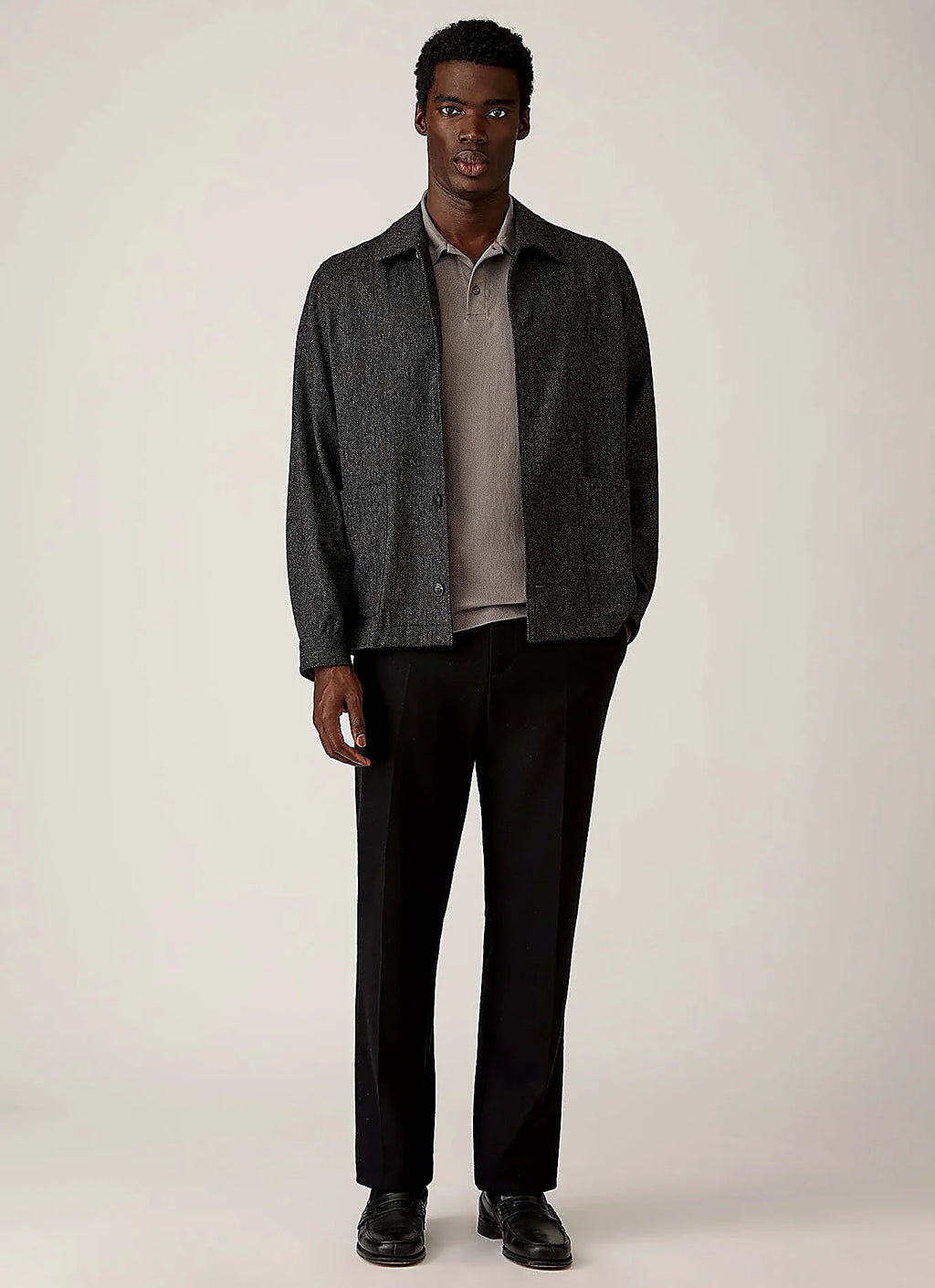 Smoke polo shirt in mesh cotton, slim fit