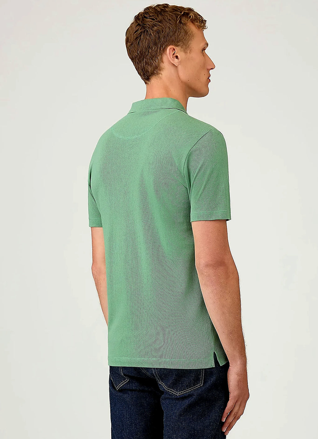 Men's mesh cotton polo shirt in Thyme