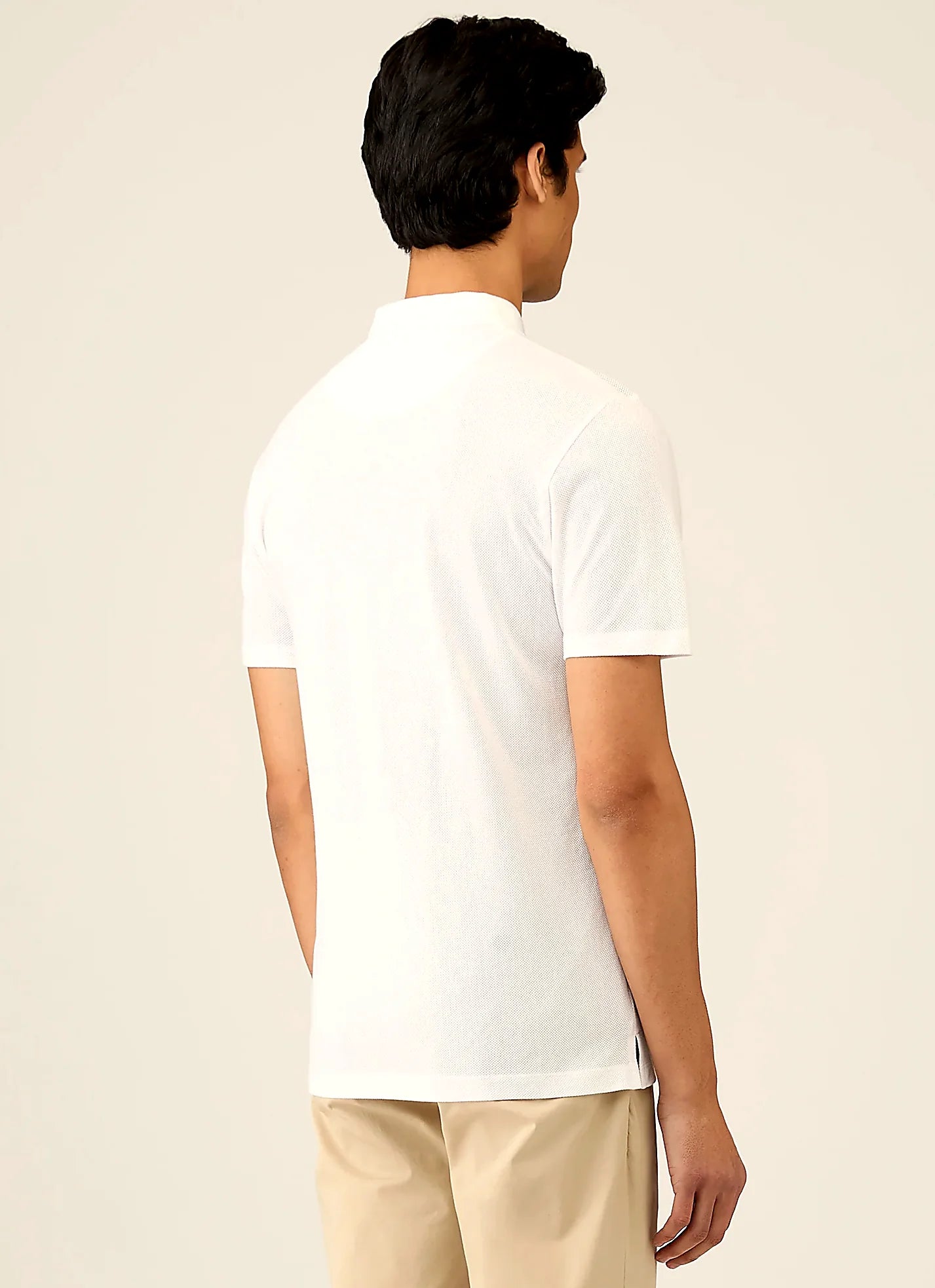 Men's mesh cotton polo shirt in White
