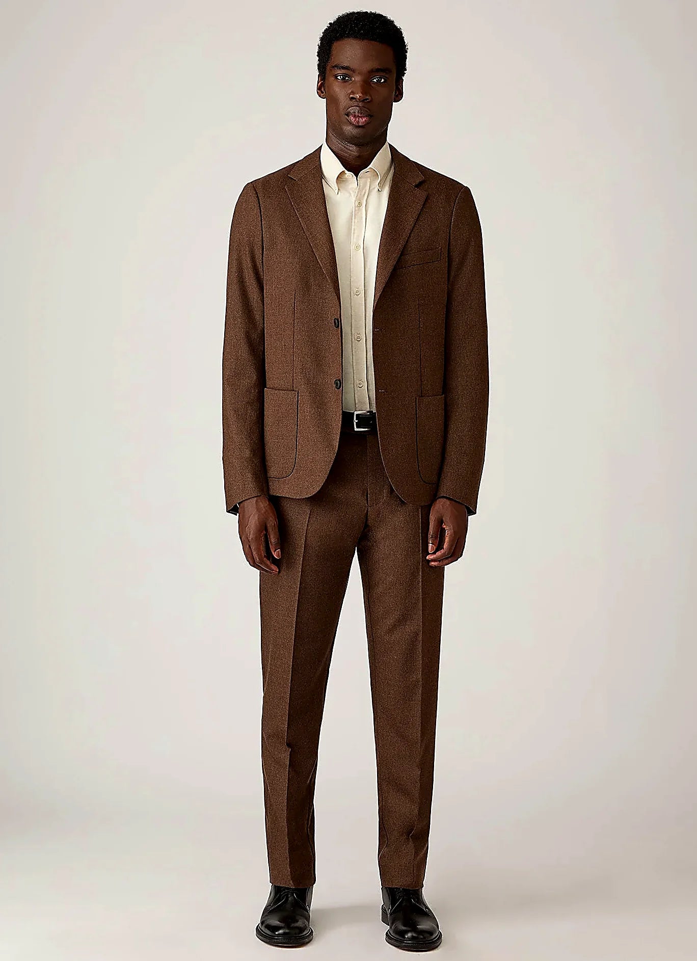 Ecru flannel shirt in brushed cotton flannel, everyday wear