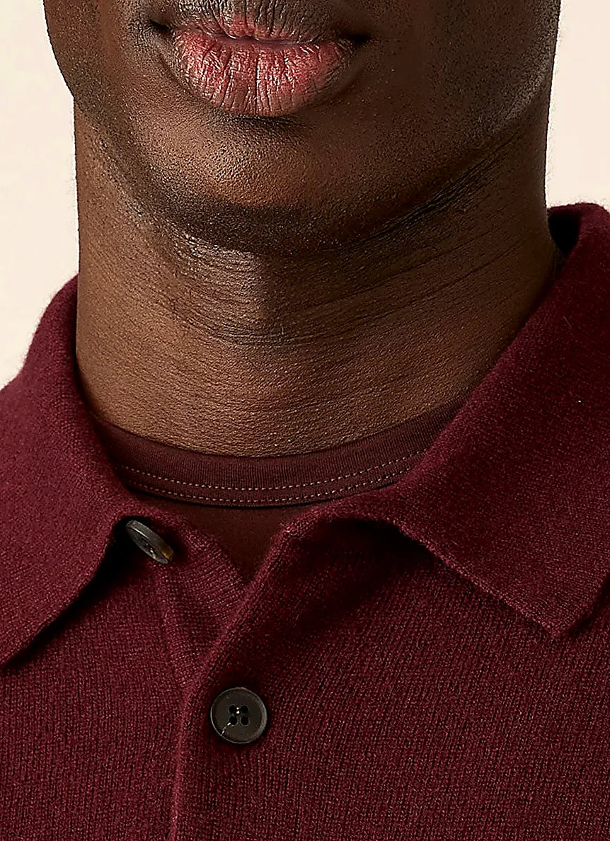Bakelite knitted polo shirt for men, cashmere