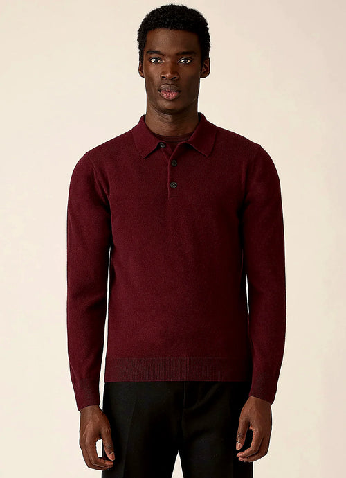 Bakelite cashmere knitted polo shirt for men