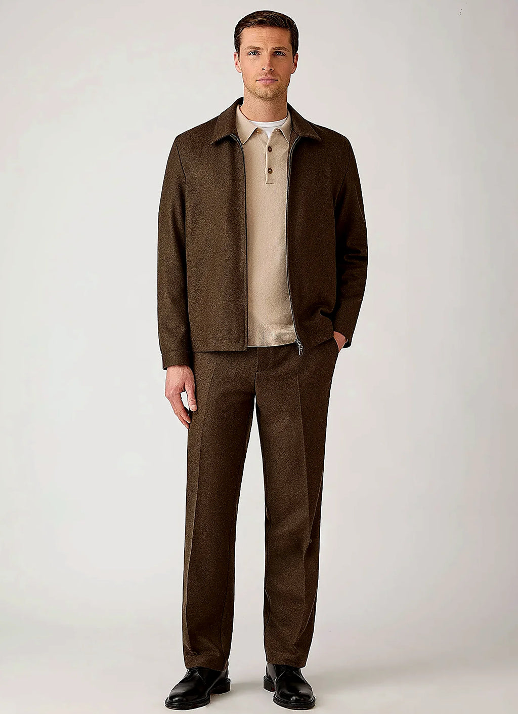Swansdown knitted polo shirt in cashmere, everyday wear