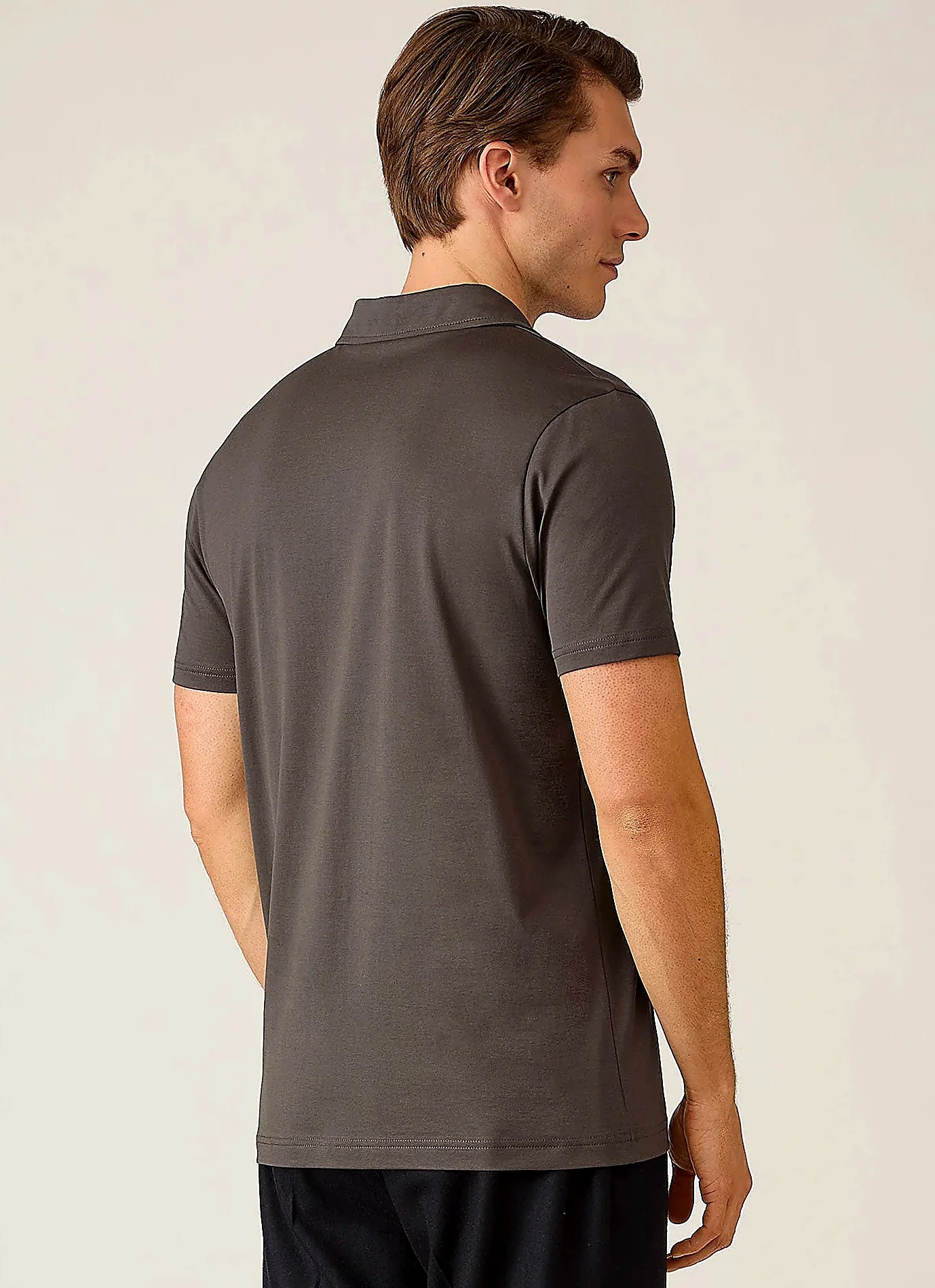 Men's supima cotton jersey polo shirt in Anthracite