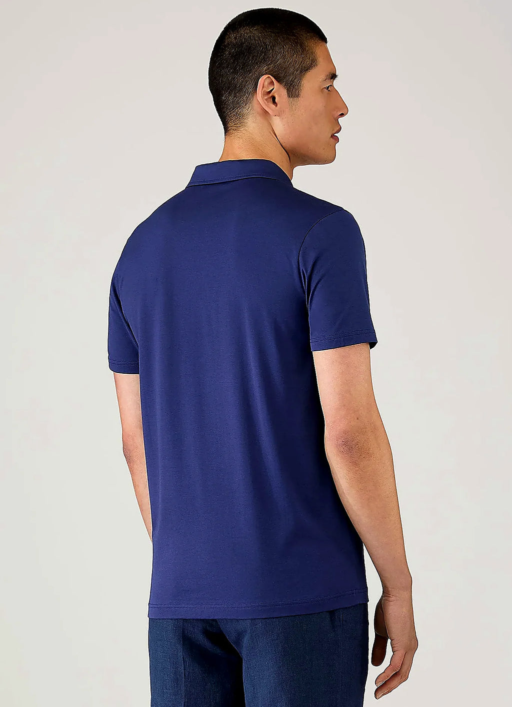 Men's supima cotton jersey polo shirt in Ink Blue