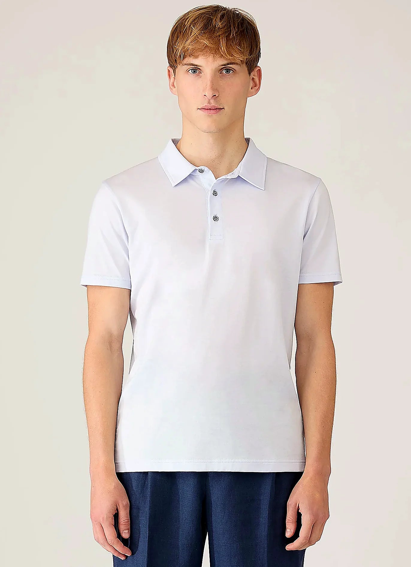 Light Blue supima cotton jersey polo shirt for men