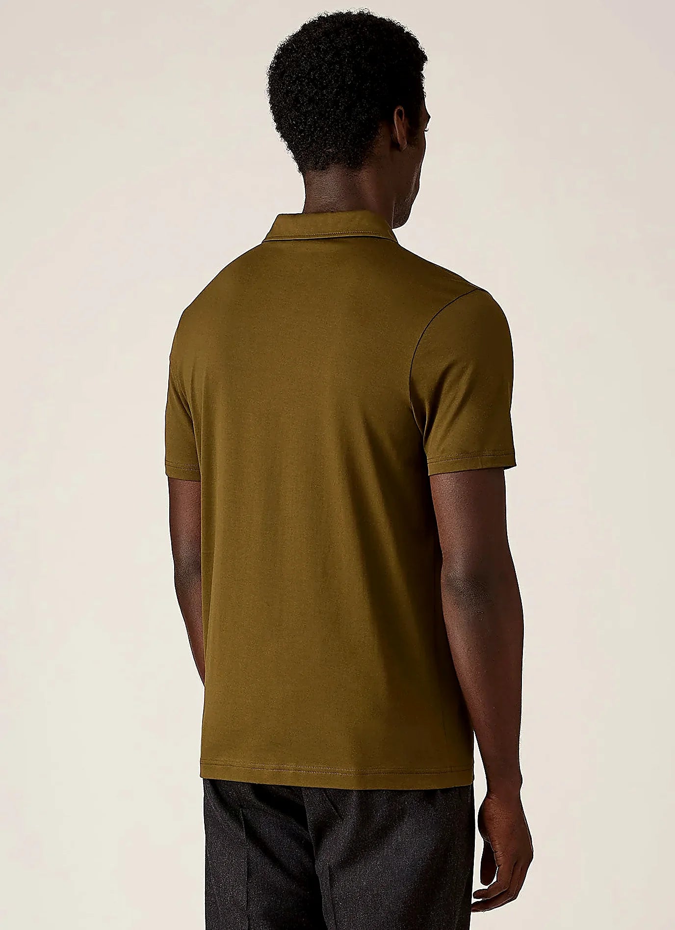 Men's supima cotton jersey polo shirt in Loden Green
