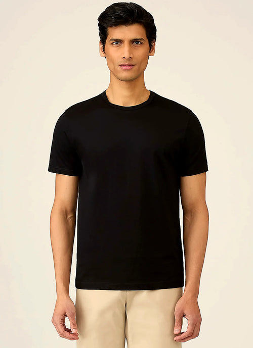 Black cotton T-shirt for men