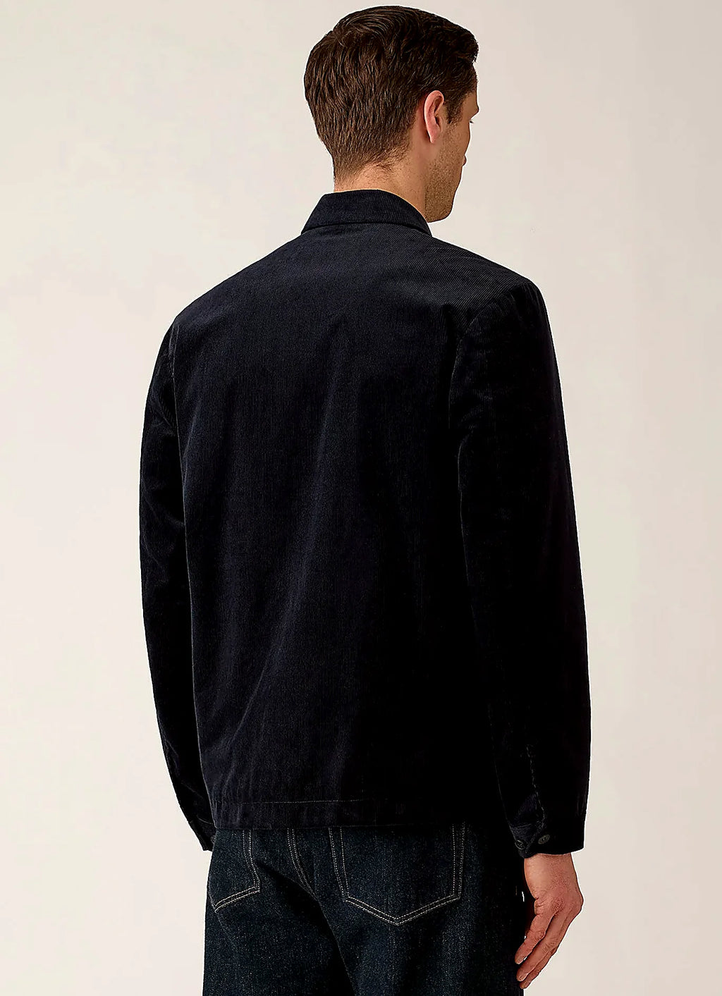 Men's cotton corduroy Harrington jacket in Navy
