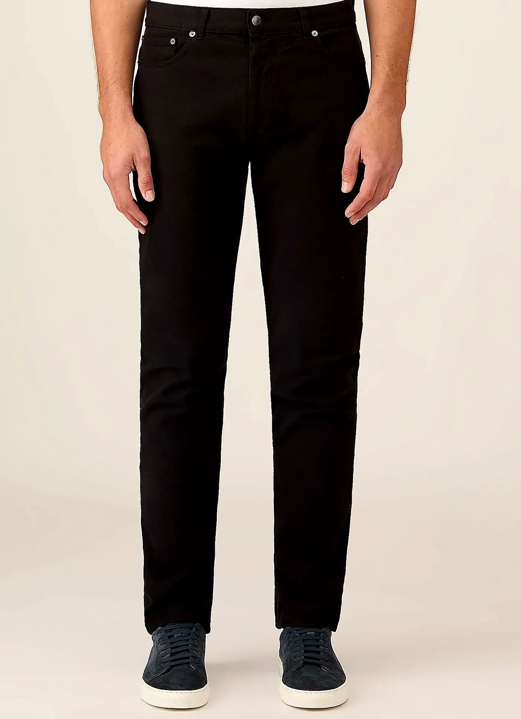 Black cotton drill trouser for men