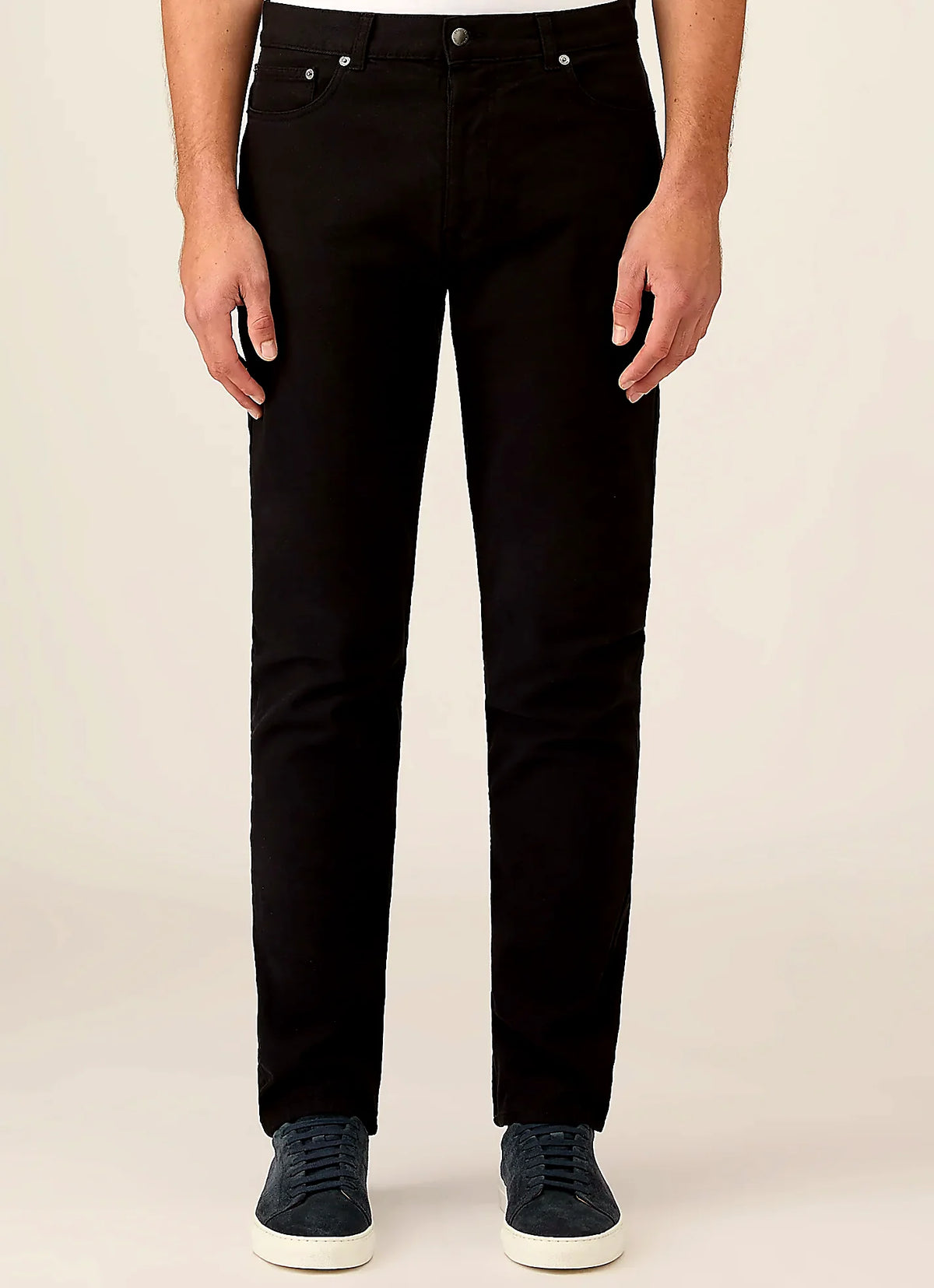 Black cotton drill trouser for men