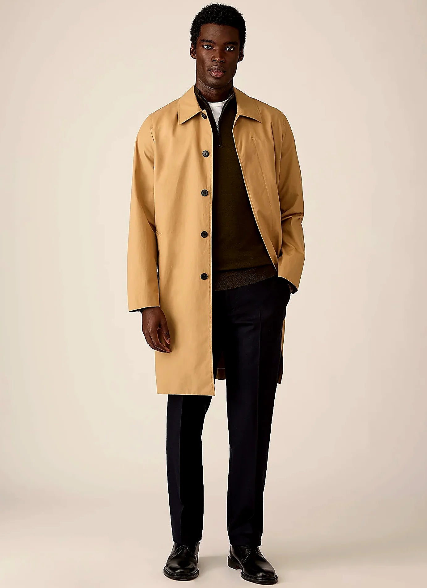 Loden Green half zip jumper in merino, everyday wear
