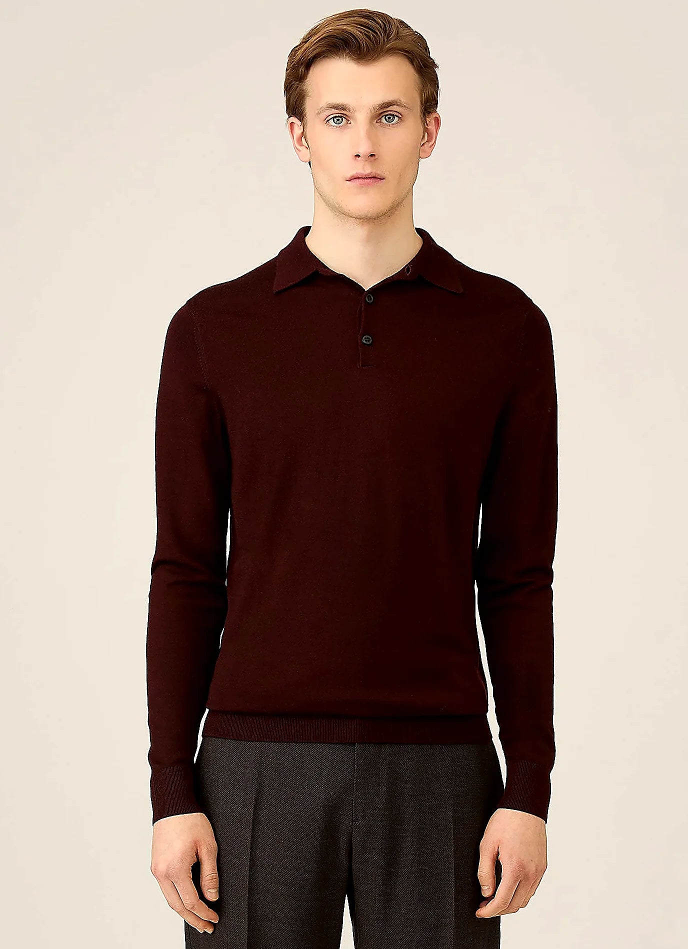 Bakelite merino knitted polo shirt for men