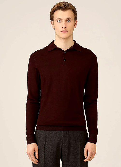 Bakelite merino knitted polo shirt for men