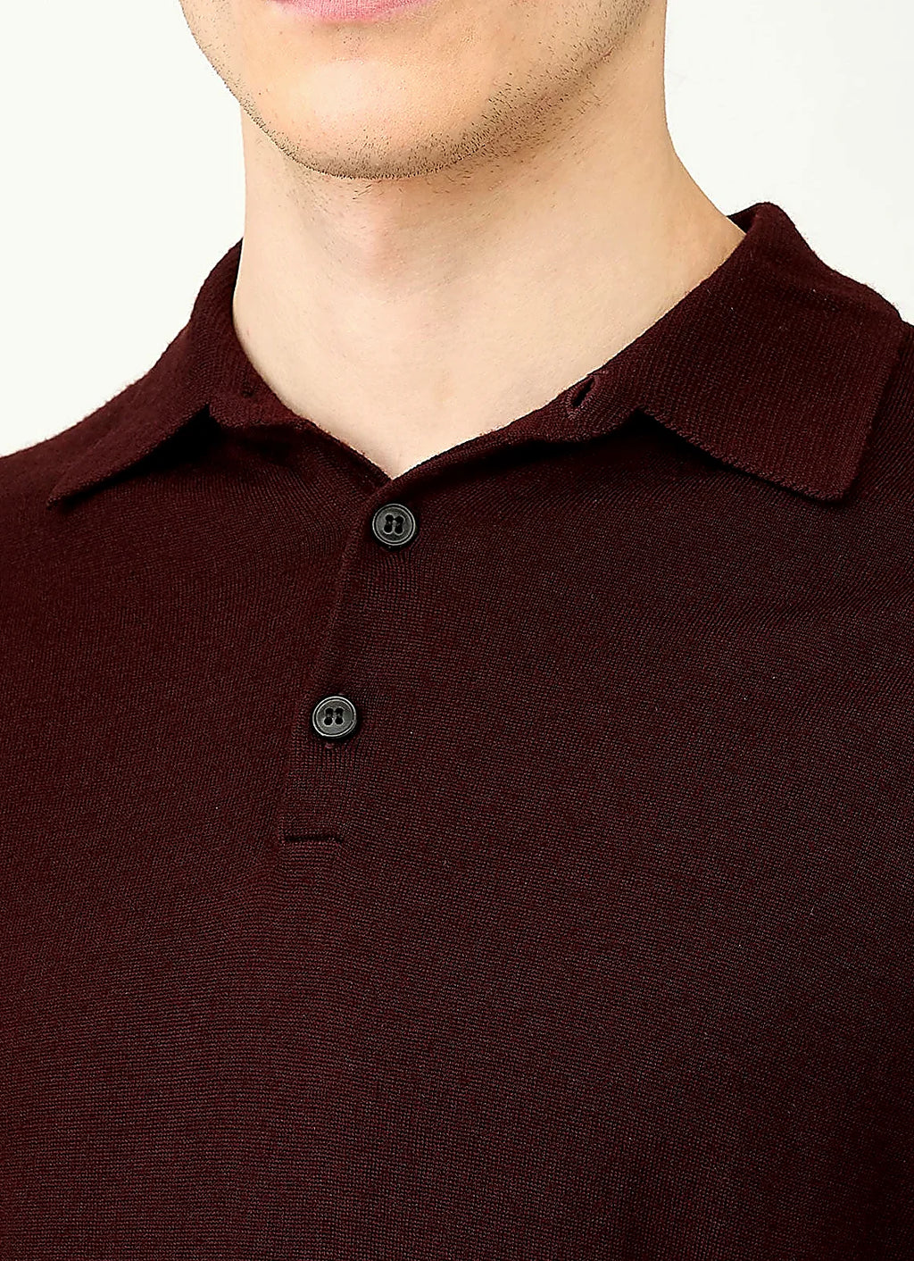 Bakelite knitted polo shirt for men, merino