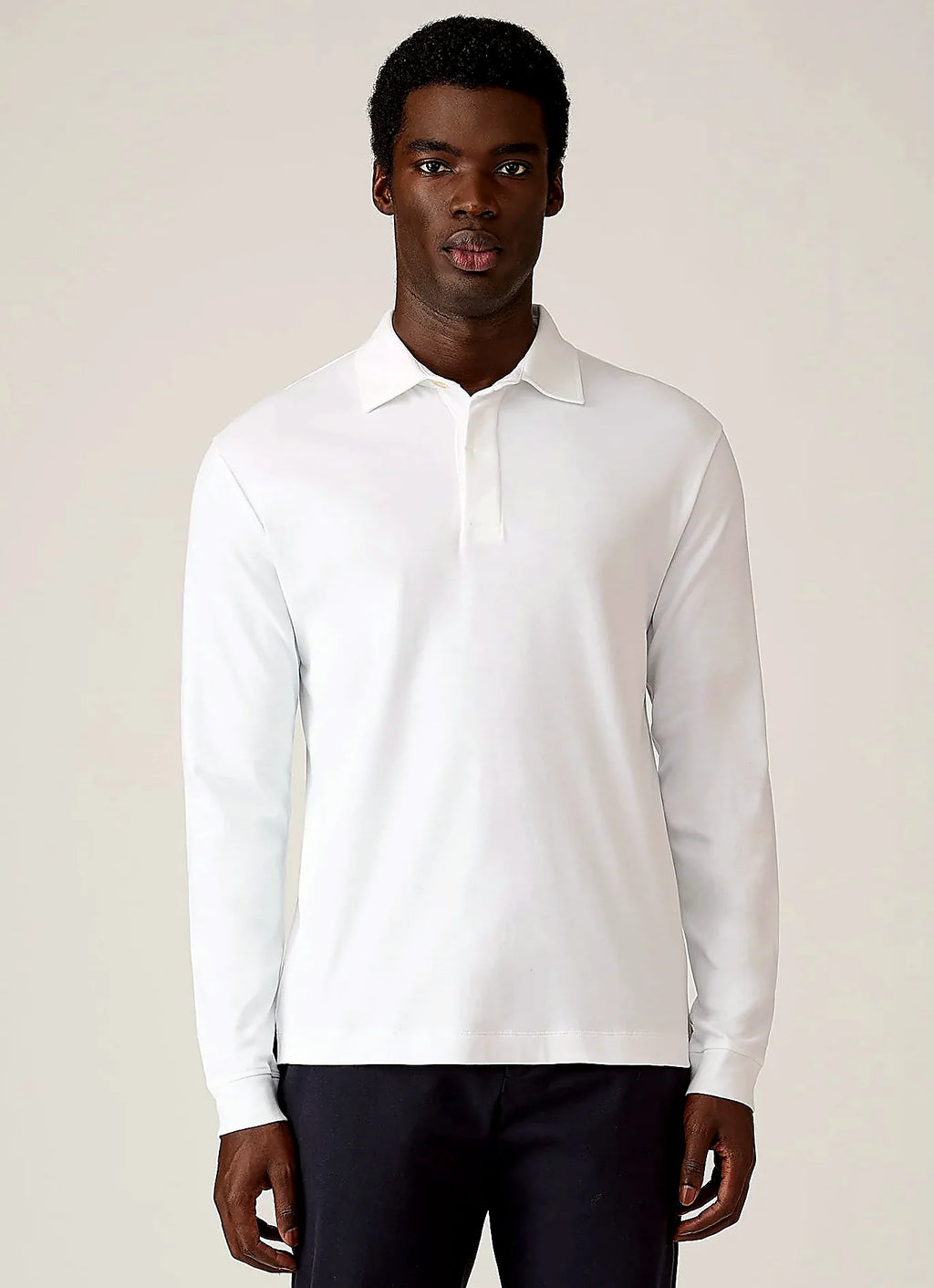 White rugby polo shirt for men