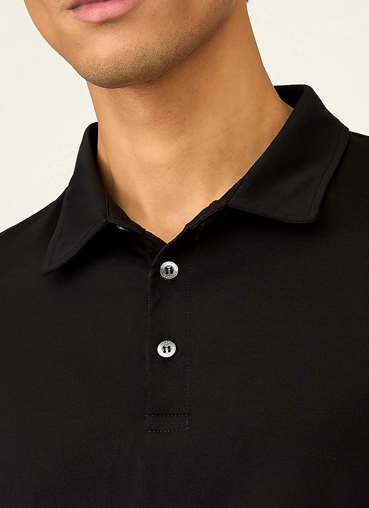 Black jersey polo shirt for men, supima cotton